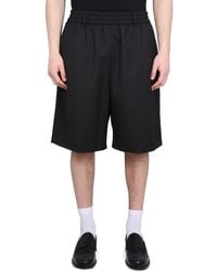 Ami Paris - Wool Blend Bermuda Shorts - Lyst