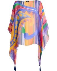 Etro - Paisley Print Silk Poncho Top - Lyst