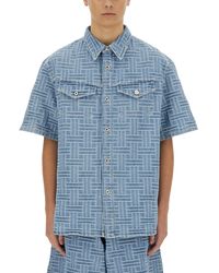 KENZO - Denim Shirt With Short Sleeves - Lyst
