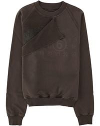 MM6 by Maison Margiela - Felpa Con Dettaglio Trompe L'Oeil - Lyst