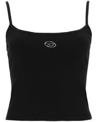 DIESEL - Top With Thin Straps And D-Logo Plaque On The Front - Lyst
