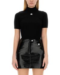 Courreges - Reedition" Knitted T-Shirt - Lyst