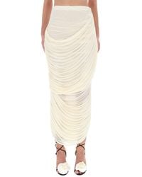 Magda Butrym - Draped Midi Skirt With Silhouette - Lyst