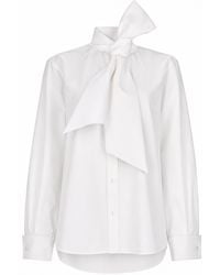 Saint Laurent - Camicia Con Collo Lavallière - Lyst