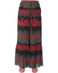 RED Valentino - Dreaming Peony Print Silk Trousers - Lyst