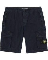 Stone Island - Cargo Shorts With Logo Patch - Lyst