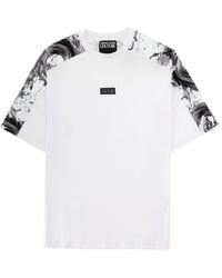 Versace Jeans Couture - T-Shirt Con Placca Logo - Lyst