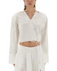 ROTATE BIRGER CHRISTENSEN - Wrap-Around Shirt Top - Lyst