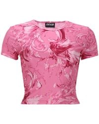 Versace Jeans Couture - T-Shirt Con Stampa "Wave" - Lyst