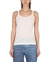 Bottega Veneta - Slim Fit Cotton Top With Round Neckline - Lyst