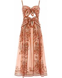Zimmermann - Abito Midi "Aster" - Lyst