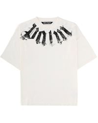 Palm Angels - Logo Cotton Distressed Printed T-Shirt - Lyst