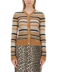 Ganni - Striped Cardigan - Lyst