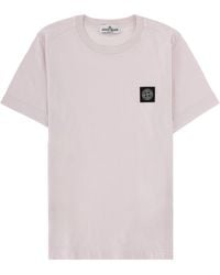 Stone Island - T-Shirt Con Patch Con Logo Compass - Lyst