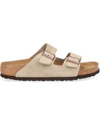 Birkenstock - Arizona Suede Flat Sandals - Lyst