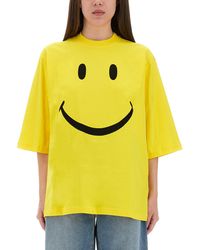 Moschino - Relaxed Fit Cotton T-Shirt With Cheerful Graphic - Lyst