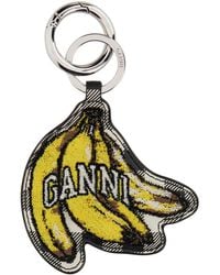 Ganni - Banana Shaped Keyring With Logo Lettering On The Front - Lyst