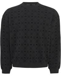 Marine Serre - Moonogram Flocked Fleece Relaxed Sweatshirt - Lyst