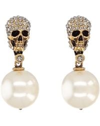 McQueen - Skull Earrings With Pavã - Lyst