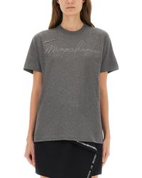 Moschino - T-Shirt With Embroidered Logo - Lyst