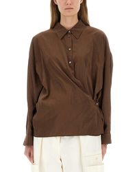Lemaire - Straight Twisted Collar Shirt - Lyst