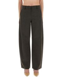 Moschino - Wide Leg Pants Wool Polyester Trousers - Lyst