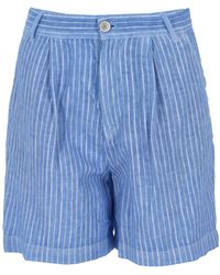 120% Lino - Bermuda A Righe - Lyst