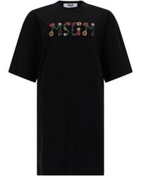 MSGM - Abito T Shirt Con Logo - Lyst
