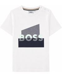BOSS - T-Shirt Da Bambino Con Grafica Logo - Lyst