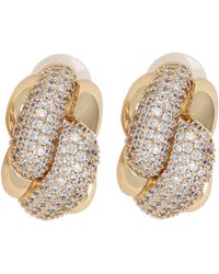 Self-Portrait - Elegant Brass And Zircon Earrings - Lyst