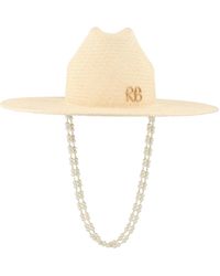 Ruslan Baginskiy - Pearl Chain Frayed-Brim Fedora Hat - Lyst