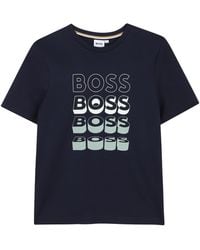 BOSS - T-Shirt Con Stampa Logo - Lyst