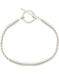 Saint Laurent - Bracciale Con Catena A Spiga E Tubo - Lyst