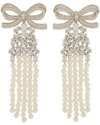 Self-Portrait - Drop Earrings With Bow - Lyst