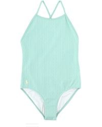 Polo Ralph Lauren - Costume Intero Bambina Con Motivo Maglia Intrecciata - Lyst