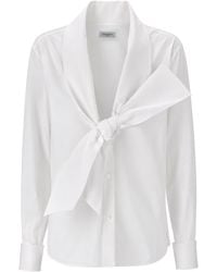 Saint Laurent - Camicia Con Collo Lavallière - Lyst