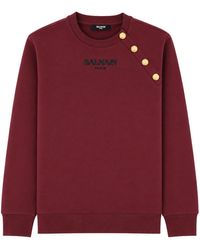 Balmain - Felpa Girocollo Con Bottoni - Lyst