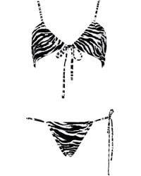The Attico - Bikini "Il Primo Bagno" Con Stampa Animalier - Lyst
