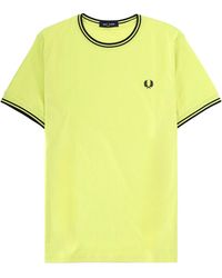 Fred Perry - T-Shirt Con Doppia Riga - Lyst