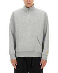 Carhartt - Felpa Con Mezza Zip - Lyst