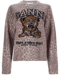 Ganni - Maglia "Tiger" Con Logo - Lyst