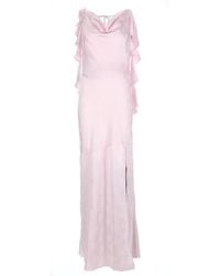 ROTATE BIRGER CHRISTENSEN - Sheer Ruffle Halter Maxi Dress - Lyst