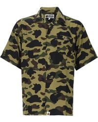 A Bathing Ape - Camicia Con Patch Logo - Lyst