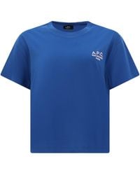 A.P.C. - Logo Crew Neck T-Shirt - Lyst