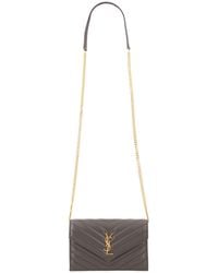 Saint Laurent - Portafoglio Con Catena "Envelope Cassandre" - Lyst