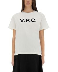 A.P.C. - T-Shirt With Logo - Lyst
