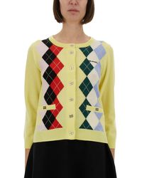 Ganni - Jacquard Cashmere Cardigan - Lyst