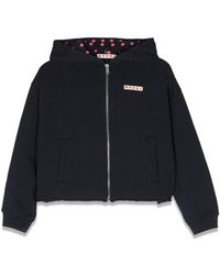 Marni - Felpa Con Zip E Cappuccio - Lyst