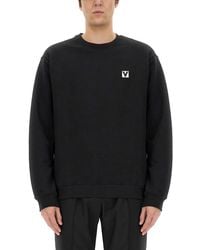 Valentino - Cotton Crewneck Sweatshirt With "Chez Patch - Lyst
