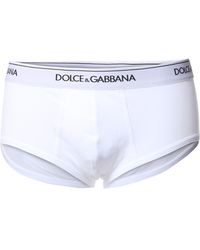Dolce & Gabbana Pack Of Two "brando" Briefs In Cotton With Logo Elastic - White